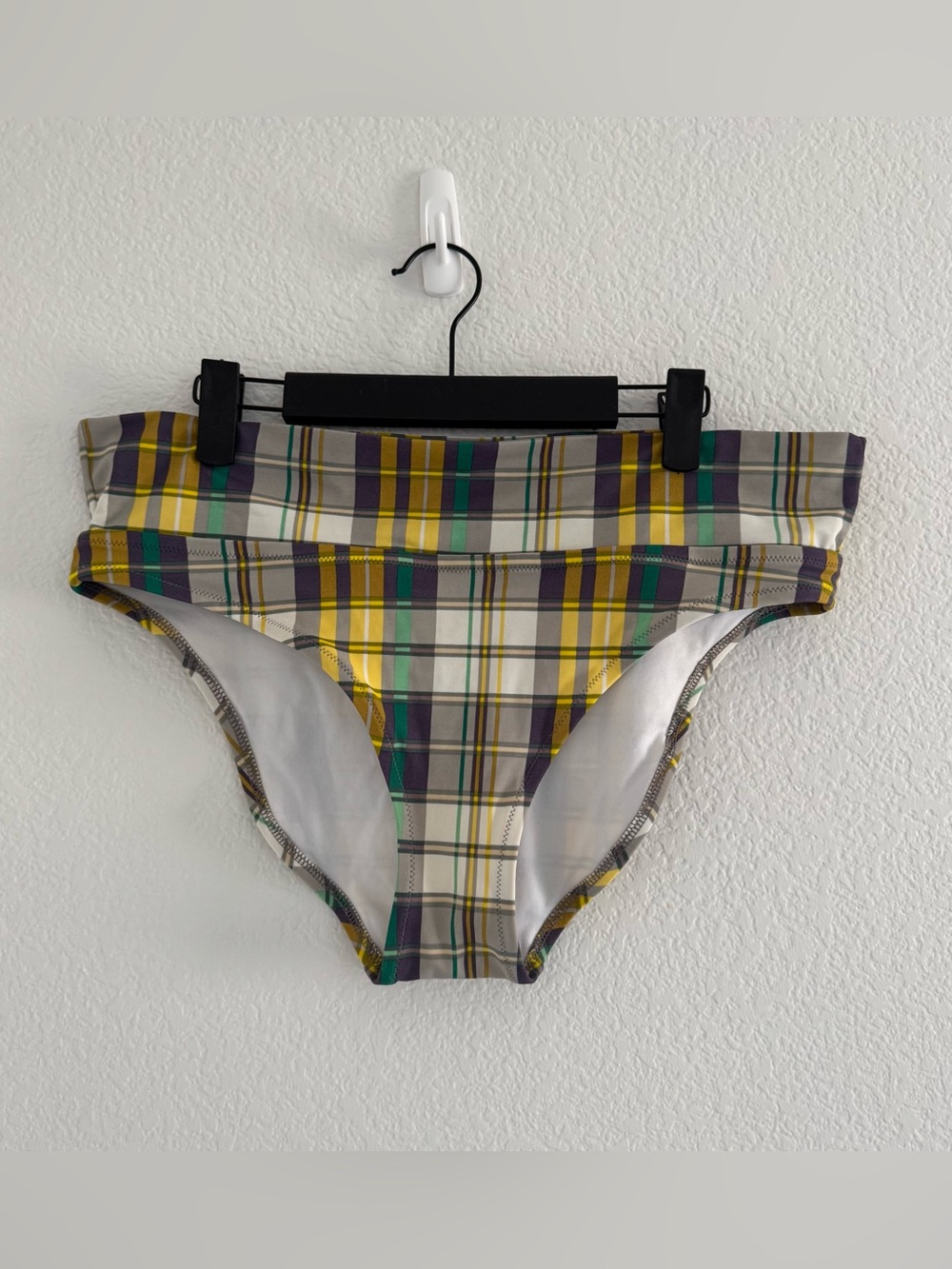 Victoria's Secret Plaid Swim Bottoms in Yellow, Green, Purple